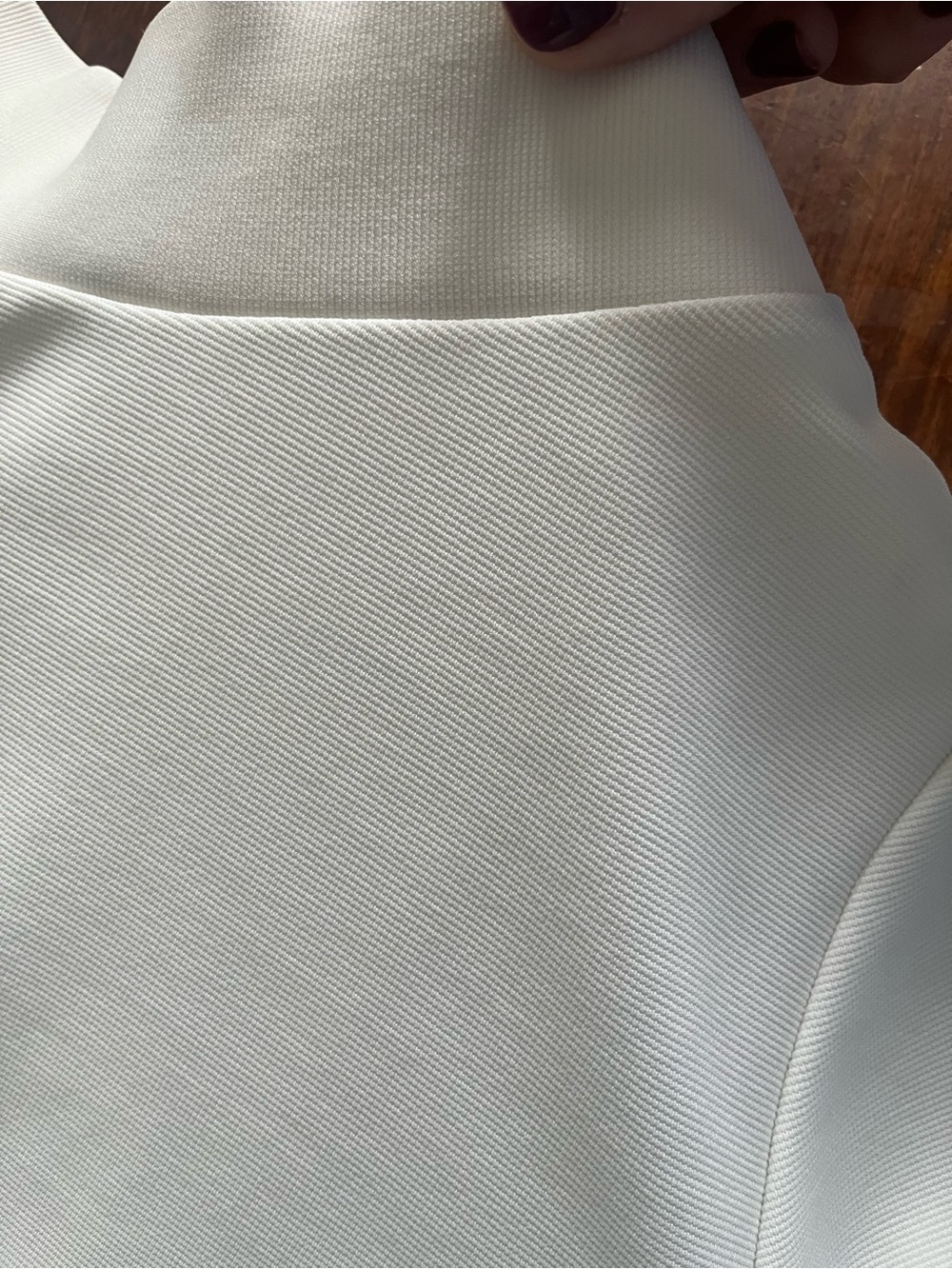 Ivory High-Low Swing Mini Dress/ Tunic | Mock Neck Top | Size 18 - Picture 7 of 8